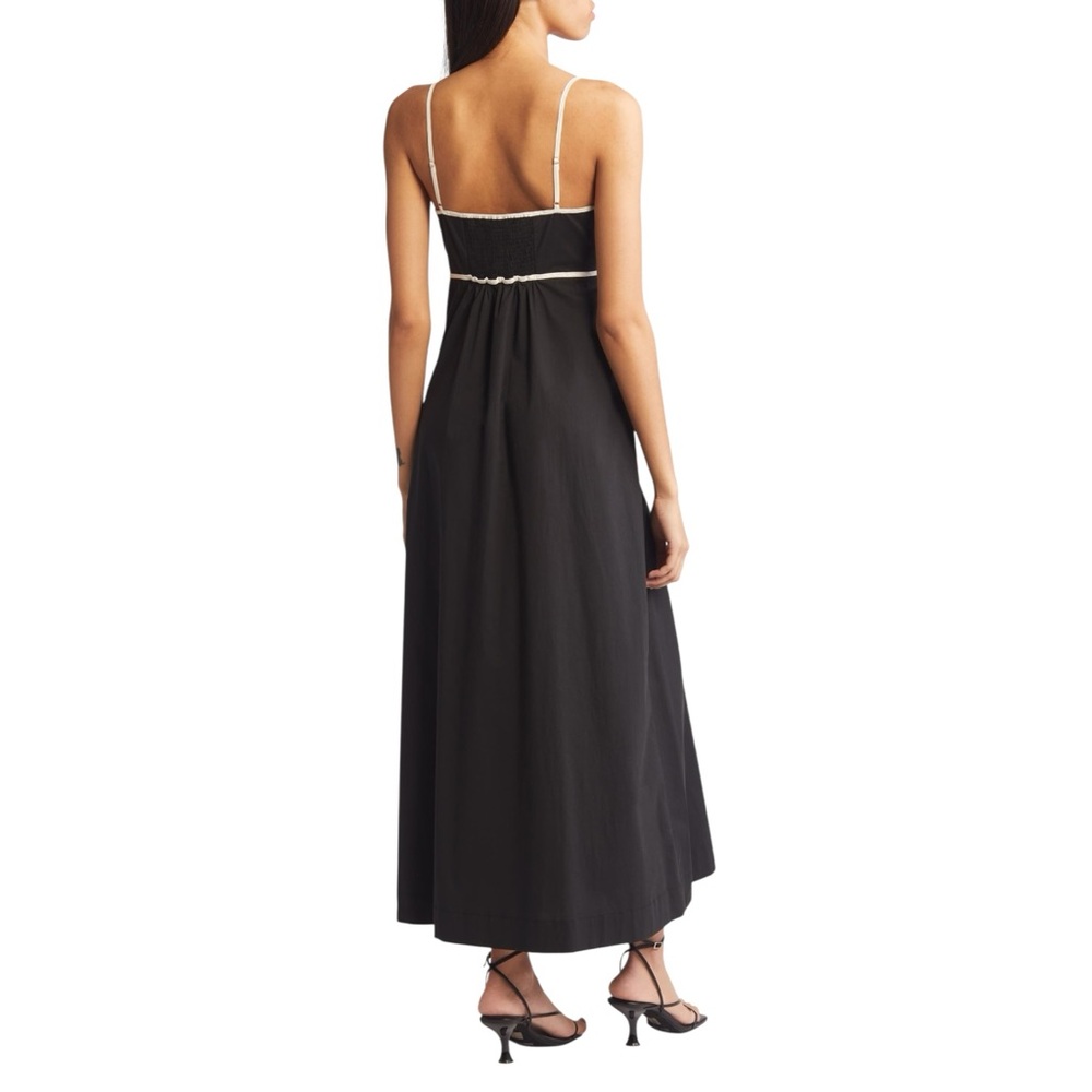 Rails Jessa Cutout Maxi Dress Adjustable Straps Contrast Trim Black White M NWT - Picture 3 of 16